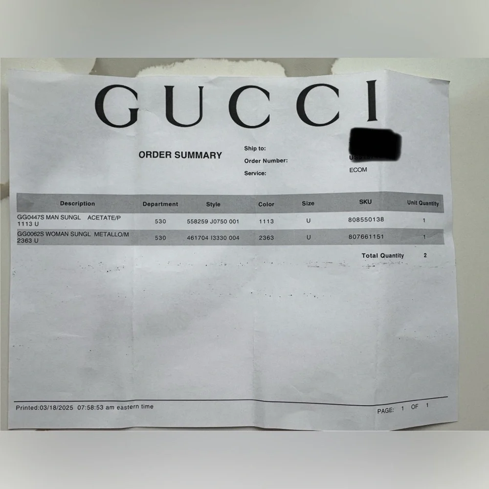 Gucci Black Web Aviator Sunglasses GG0447S Complete Set